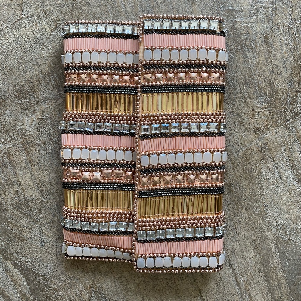 Beaded Jewel Clutch with Removable Chain